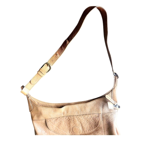 J.Jill Tan Pebbled Leather Vintage Hobo  Shoulder Bag - Picture 2 of 10